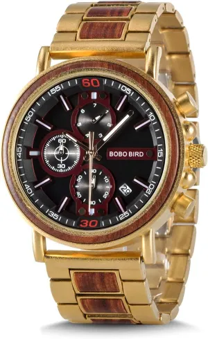 transmitter loder instead eject Combined Analog Watch BOBO BIRD S18-4 Mens Classic Wood Watch Stylish Wooden Stainless Steel 