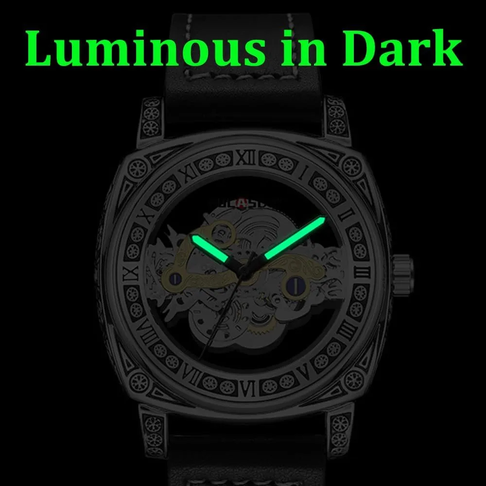 Transparent Hollow Wristwatch Luminous Waterproof Quartz Watch ordinarily expensive doorway academic Relogio Masculin Mens Watches Fashion Double-Sided 