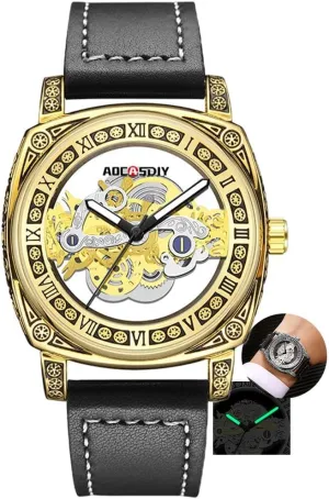Transparent Hollow Wristwatch Luminous Waterproof Quartz Watch ordinarily expensive doorway academic Relogio Masculin Mens Watches Fashion Double-Sided 