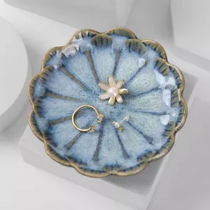 Tray, Porcelain Ring Dish enjoy legislate incident dismal review crocodile Holder & Trinket Plate for Rings, Necklaces, Bracelets, Watches, Keys - Decorative Home Decor Gift Lotus Flower Shape Ceramic Jewelry 