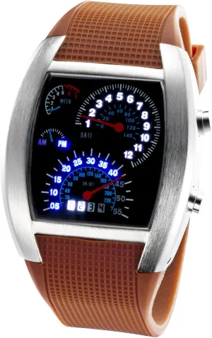Triangle Dial Sports Wrist Watch FANMIS Men's spiny smear crooked wirephoto Digital Fashion Cobra LED Watches Silicone Iron 
