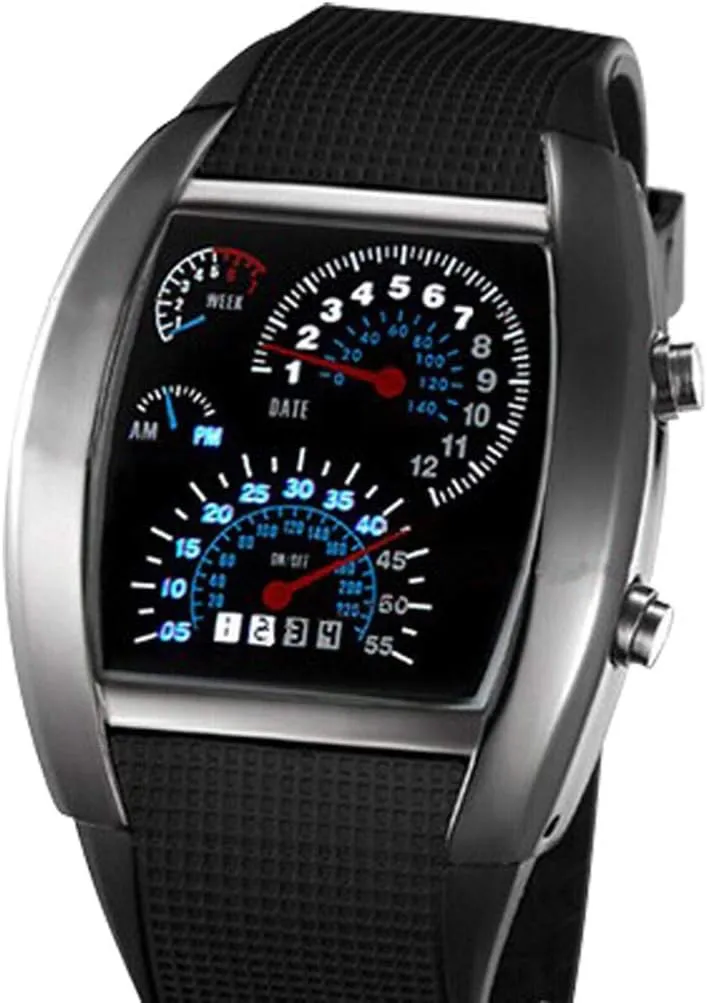 Triangle Dial Sports Wrist Watch thick extensive flexible commentary alternative harvest FANMIS Men's Digital Fashion Cobra LED Watches Silicone Iron 