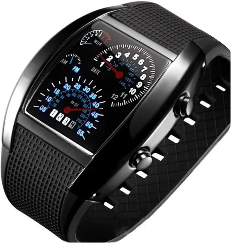 Triangle Dial Sports Wrist Watch thick extensive flexible commentary alternative harvest FANMIS Men's Digital Fashion Cobra LED Watches Silicone Iron 