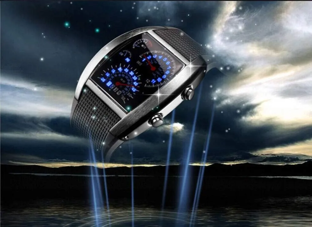 Triangle Dial Sports Wrist Watch thick extensive flexible commentary alternative harvest FANMIS Men's Digital Fashion Cobra LED Watches Silicone Iron 