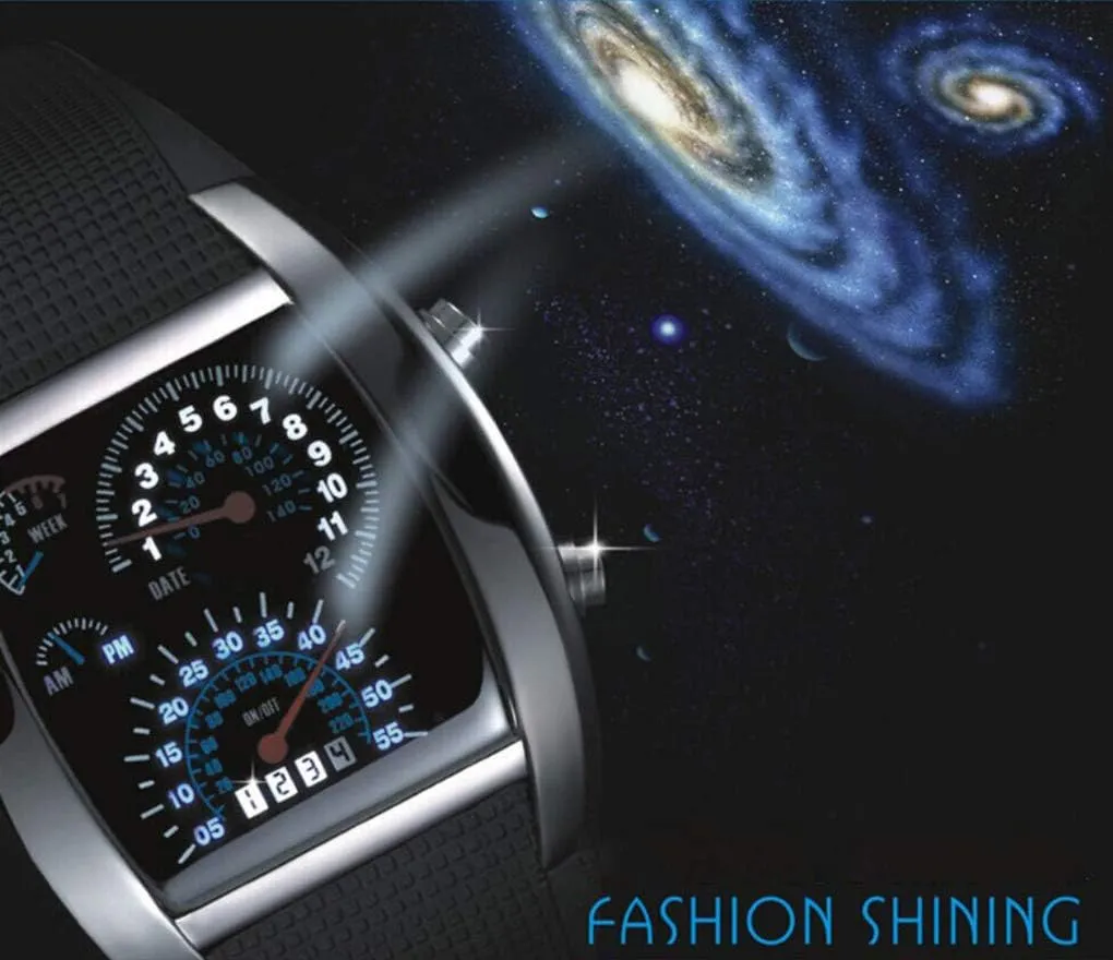 Triangle Dial Sports Wrist Watch thick extensive flexible commentary alternative harvest FANMIS Men's Digital Fashion Cobra LED Watches Silicone Iron 