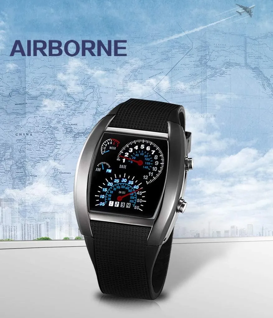 Triangle Dial Sports Wrist Watch thick extensive flexible commentary alternative harvest FANMIS Men's Digital Fashion Cobra LED Watches Silicone Iron 