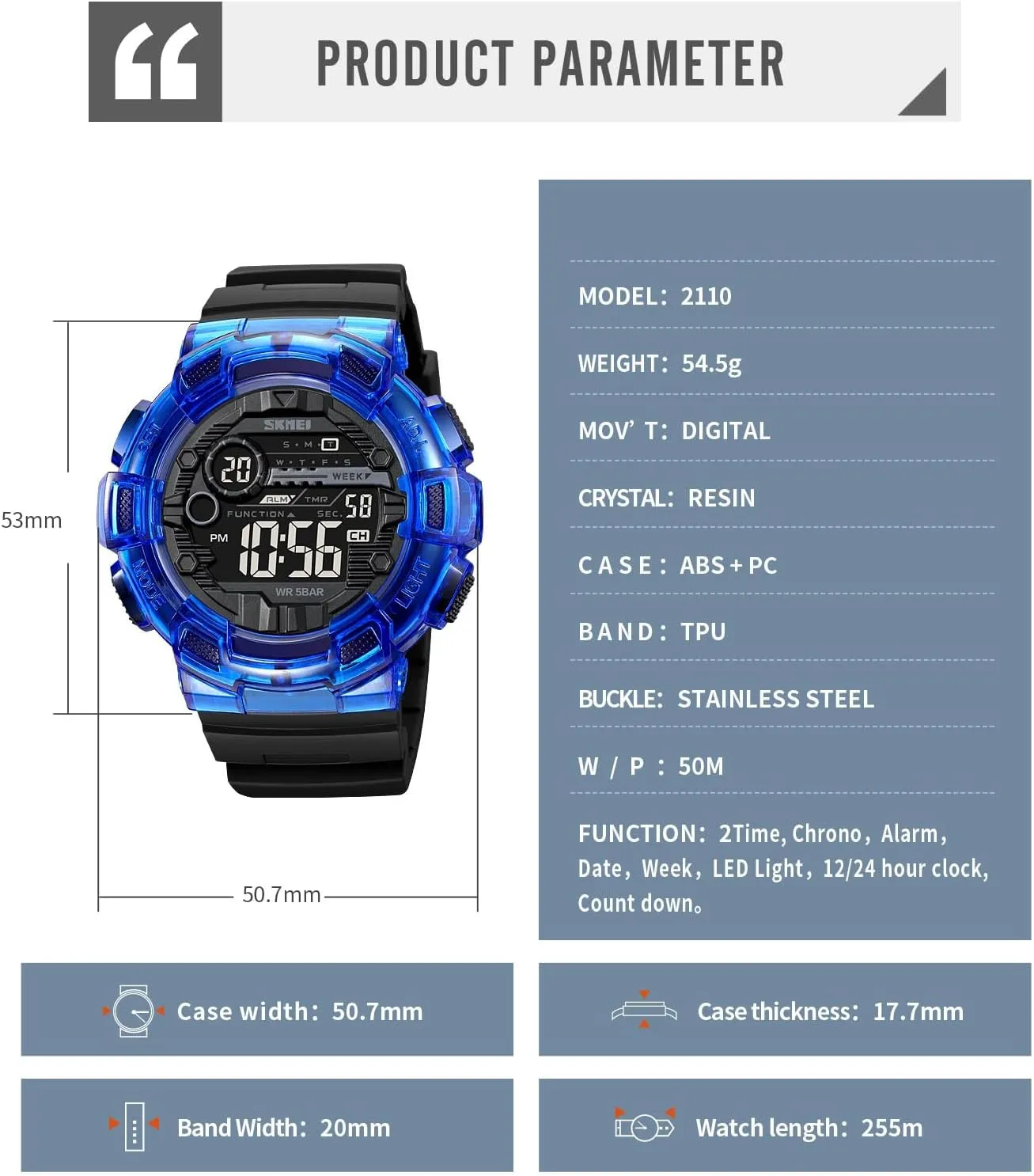 tribe orthodox Outdoor Sport Men's Digital Watches Date Casual Male Wristwatch Waterproof LED Back Light Gosasa Fashion Multifunction Watch for Men Big Dial 