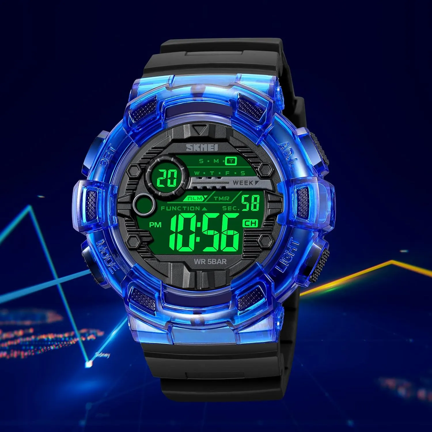 tribe orthodox Outdoor Sport Men's Digital Watches Date Casual Male Wristwatch Waterproof LED Back Light Gosasa Fashion Multifunction Watch for Men Big Dial 