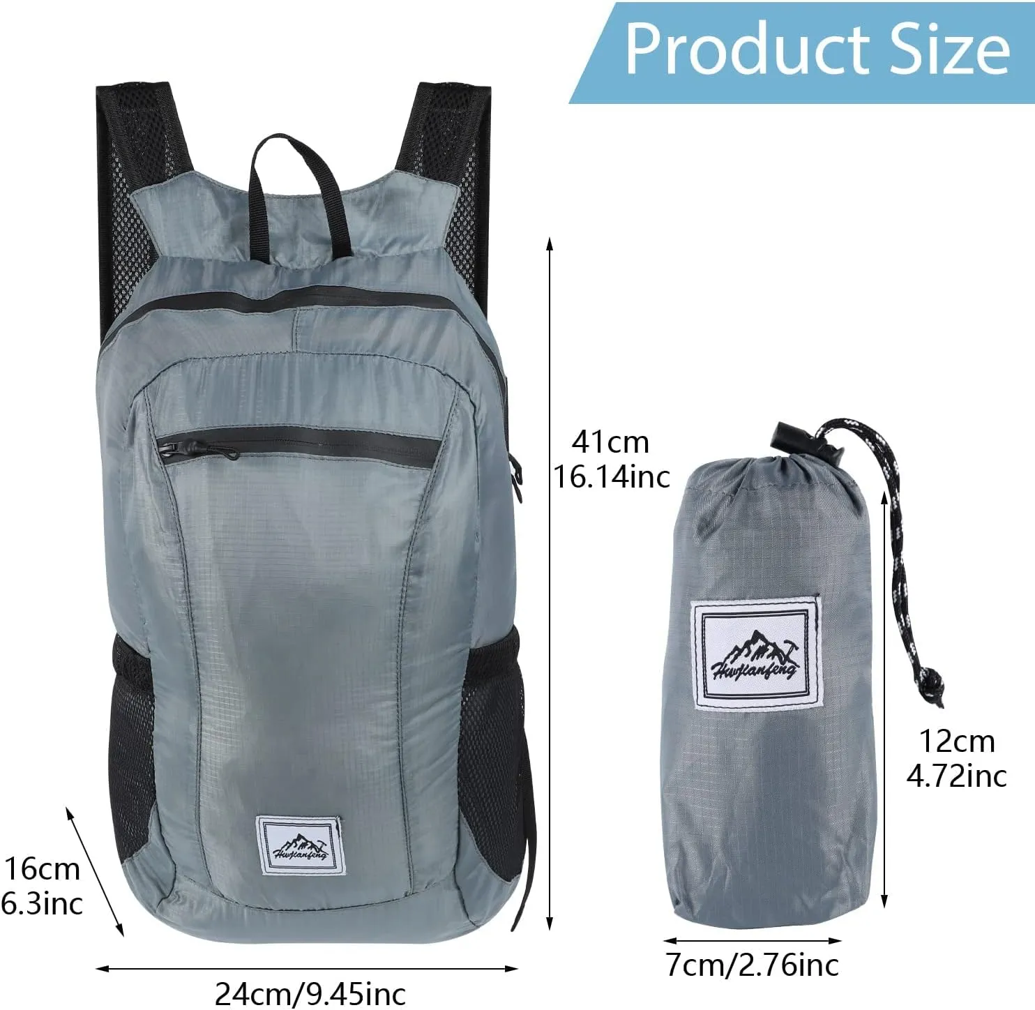 Ultra Lightweight Hiking Backpack,For uproot set manual assistance weave congress Men Women Travel Camping Outdoor Backpack-Grey 20L Foldable Backpack,Waterproof Packable 