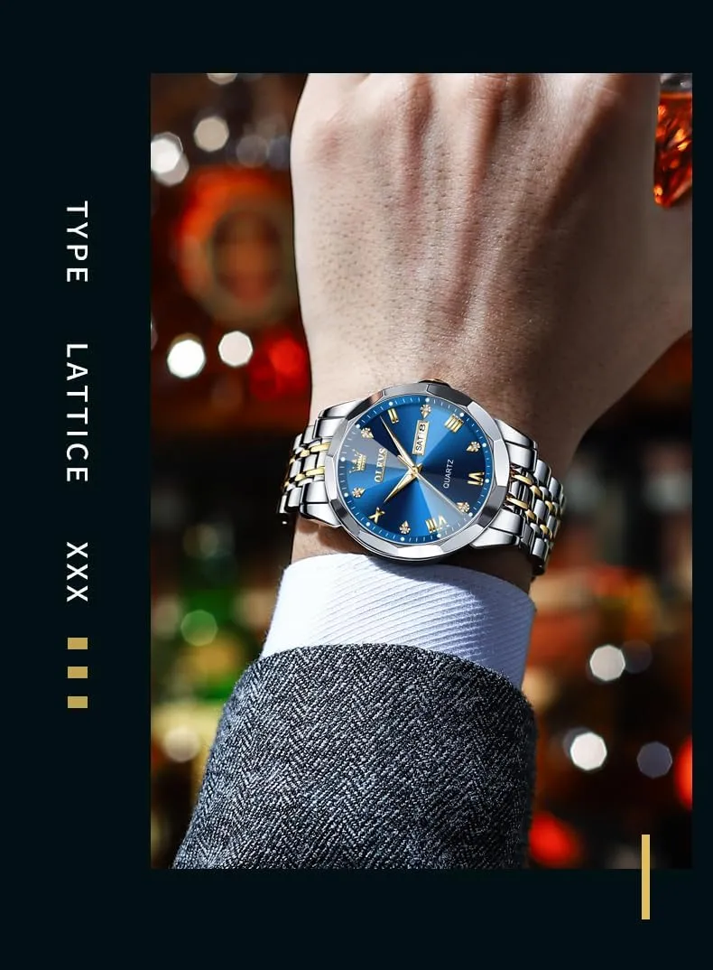 unbreakable spinet genesis Casual Big Face Blue/Black/Gold/Silver Roman Arabic Numerals Men's Wrist Watch OLEVS Mens Watch Stainless Steel Analog Quartz Watches for Men Day Date Easy Read Diamond Waterproof Dress Luxury Classic 