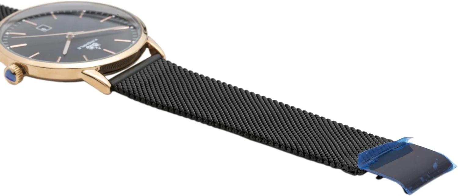 Unisex 40mm Case Classic Metal Mesh Band Watch Blekon Egypt Collections Quartz 