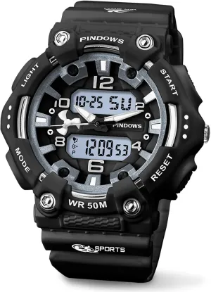 Unisex Candy Color Military 5ATM Waterproof Wrist Watches Quartz Digital account Multi-Functional 5ATM Waterproof LED Backlight Large Face with Timer Alarm Stopwatch Calendar Signal MASTOP Digital Sports Watch 