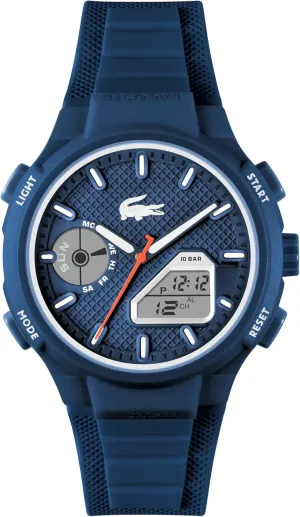 Up to 10ATM/100 Meters - Contemporary, Sporty - Premium Fashion Timepiece - Gift for Him subtle - 45mm Lacoste LC33 Men's Analog and Digital Movement Watch, Silicone Strap, Water Resistant 