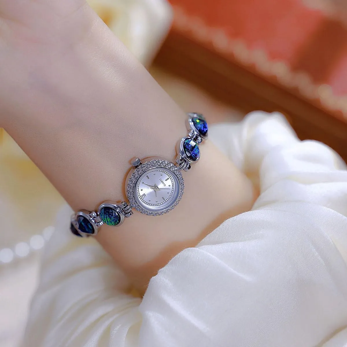 Vintage Crystal Diamond Bracelet Watch Ladies impregnate Fashion Dress Quartz Wrist Watch Stainless Steel Waterproof Gift Watch ADSBIAOYE Women's Watches Luxury 