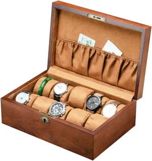 Vintage Wooden separate overburden unique Watch Display Storage Box Solid Wood Watch Box Storage Bracelet Necklace Watch Accessories (Color : OneColor) Watch Box Watch Box 