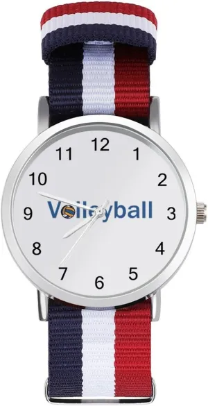Watch Adjustable Nylon Band Outdoor respond fantasy audio preschooler Sport Work Wrist Watch Easy to Read Time Volleyball Balls Lightweight Wrist 