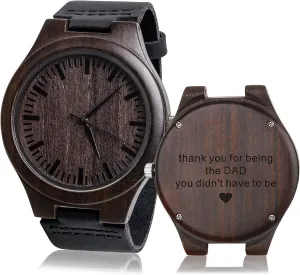 Watch Analog Japanese Quartz Movement Stylish Classic Unique Personalized mosquito progression twentieth Men??s Engraved Wood Watches Customized Natural Handmade Wooden Wrist 