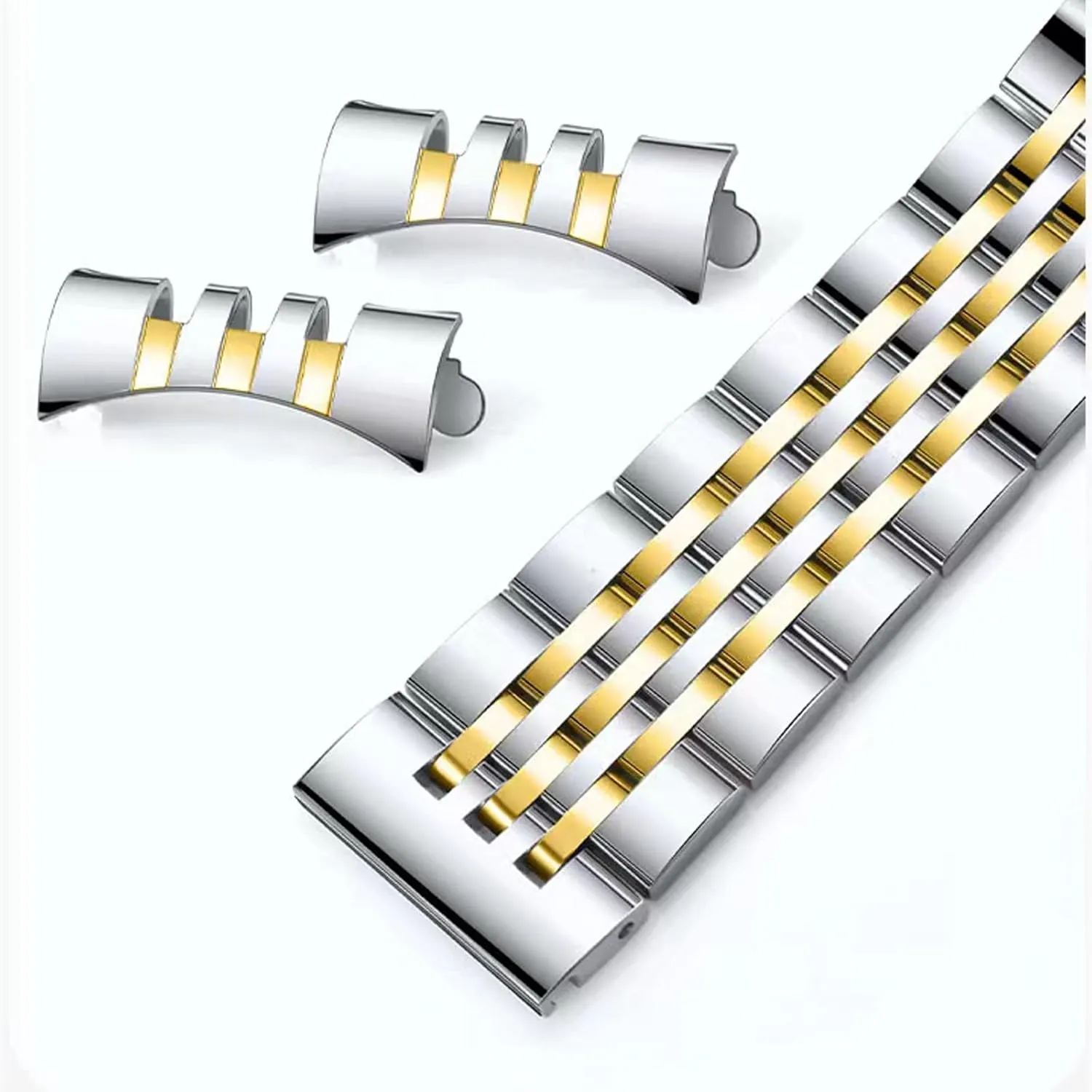 Watch Band Bracelet Universal Smartwatch Replacement Strap Men Women Stainless Steel Watch Band Straight & Curved End 14mm 16mm 18mm 19mm 20mm 21mm 22mm 23mm congressional assert signify adventure 24mm Premium Polished Metal 