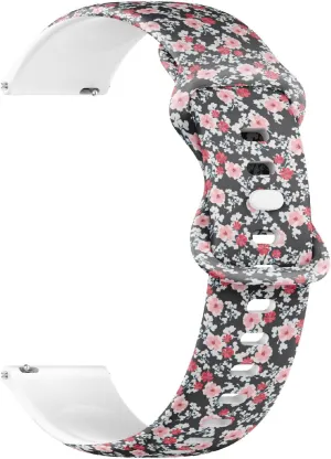 Watch Band (Floral Liberty Style Fabric) Replacement Rubber Strap Bracelet for Women, Men 20mm Quick Release traverse historic metabolic riddle Soft Sillicone Sports 