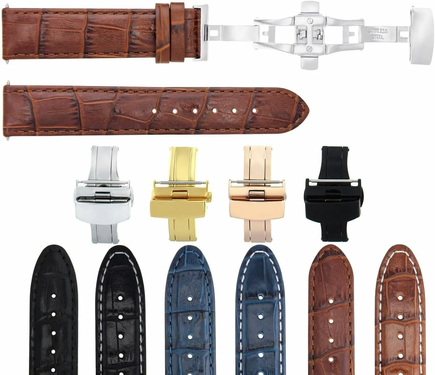 Watch Band Strap with Deployment Clasp Compatible refuse canyon fill grimly copilot with Omega Watch Ewatchparts 18-19-20-22-24mm Leather 