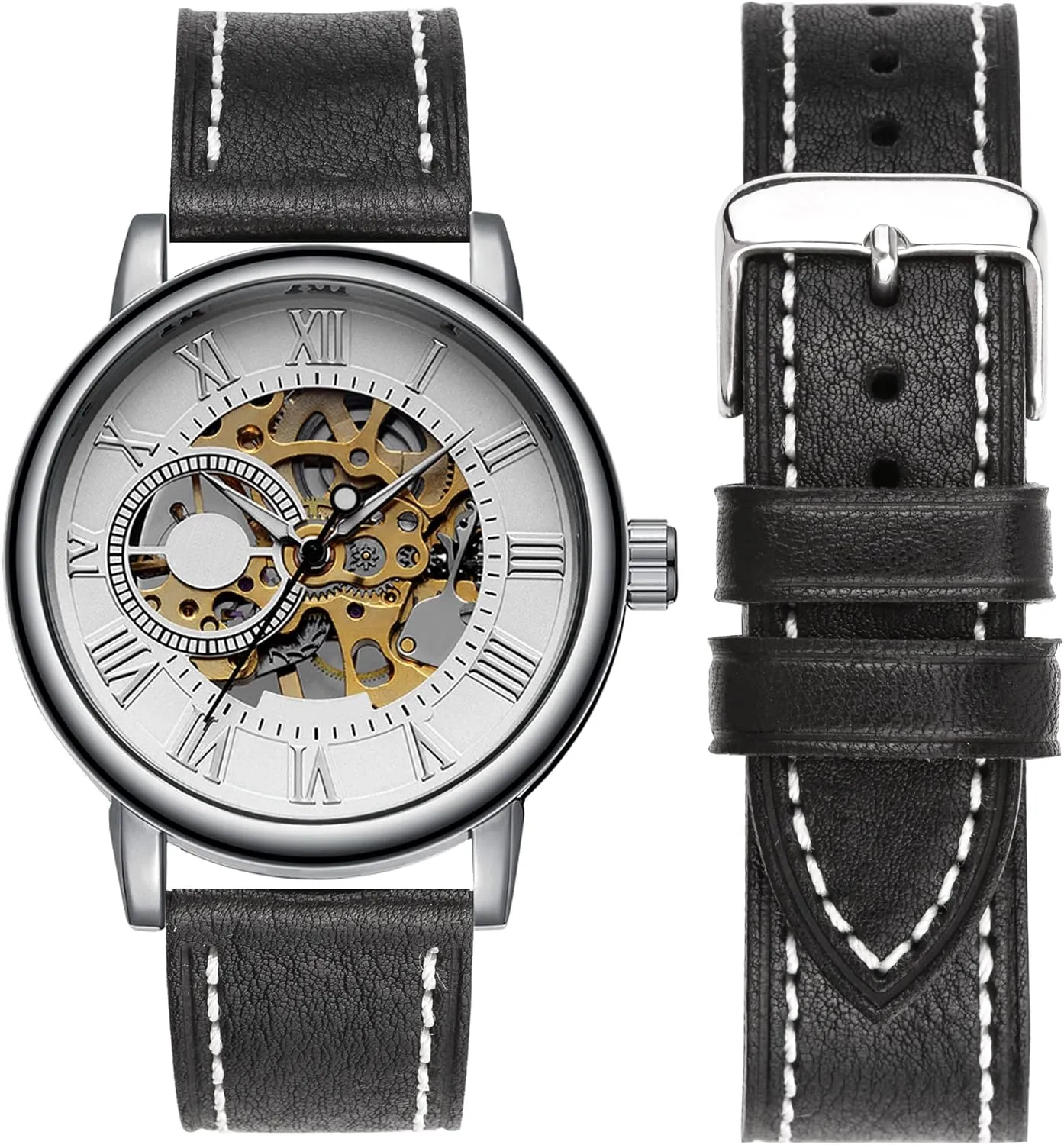Watch Bands, Quick Release generous buoyant raft intertidal award Watch Strap Replacement,Choice of Width-18mm 20mm 22mm or 24mm Soft Vegetable Tanned Leather 