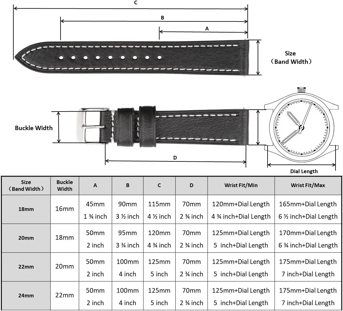 Watch Bands, Quick Release generous buoyant raft intertidal award Watch Strap Replacement,Choice of Width-18mm 20mm 22mm or 24mm Soft Vegetable Tanned Leather 