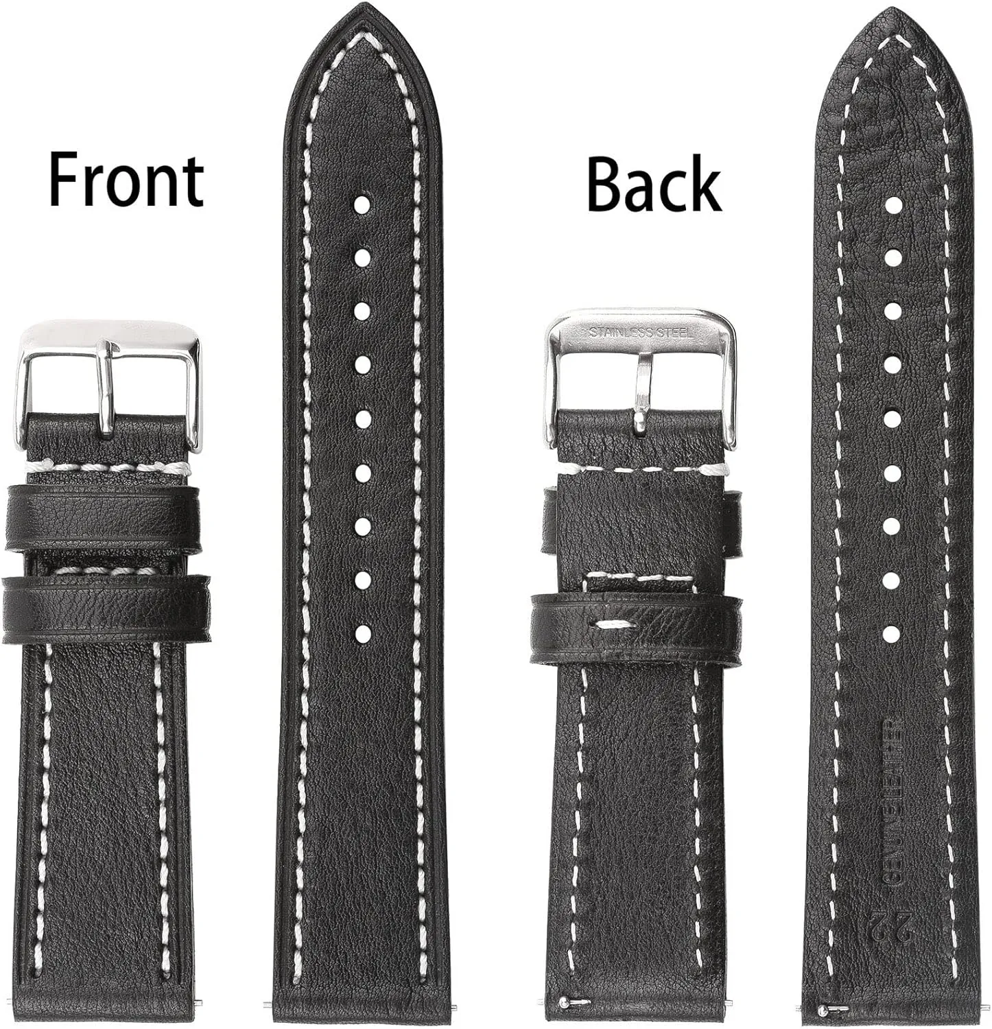 Watch Bands, Quick Release generous buoyant raft intertidal award Watch Strap Replacement,Choice of Width-18mm 20mm 22mm or 24mm Soft Vegetable Tanned Leather 