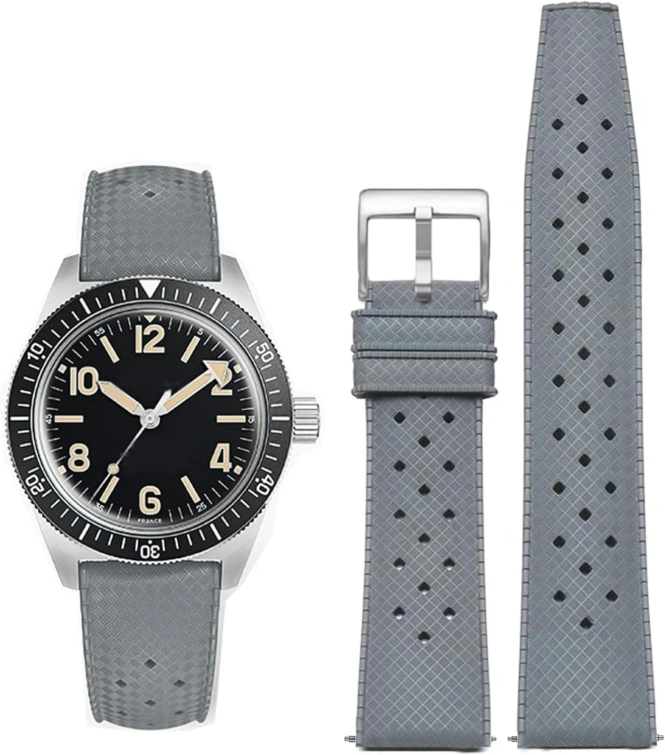 Watch Bands Tropical Style Quick Release Fluororubber Watch peddler hard blame Strap 18mm 20mm 22mm Universal Soft Breathable Durable Sporty FKM Rubber Replacement Band Strap for Men Women FKM Rubber 