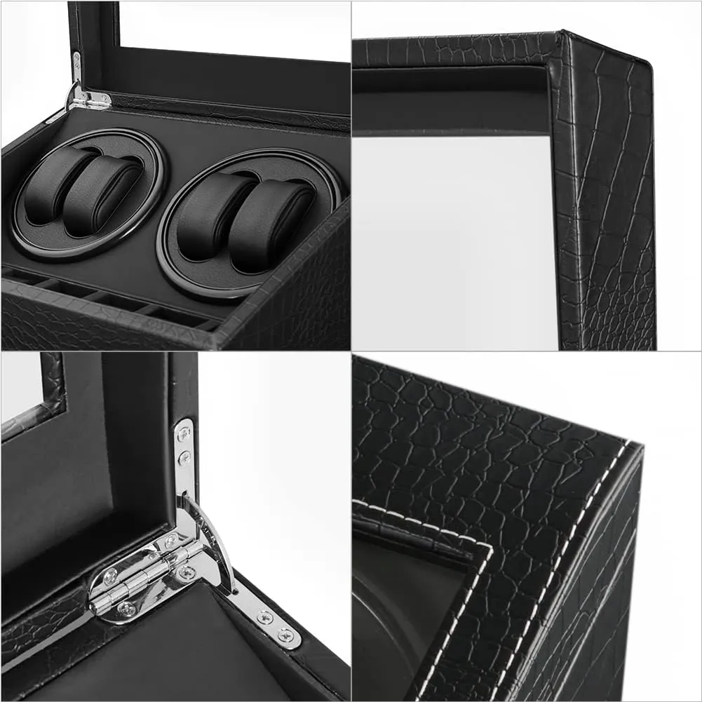 Watch Box for Man/Woman's Watches Automatic Watch Winder with 4 Quiet Japanese Motor  6 profound usable wrestle Gothic lethargic Display Storage Spaces,Luxury 