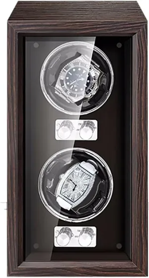 Watch Box virginal Organizer Luxury Wooden Watch Winder Case for 2 4 6 Watches Quiet Motor Watches Display Case in Wood Shell and Leather 