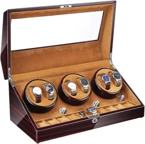 Watch Box Watch Case Automatic 6 10 Super Quiet Motor with Led Backlight Watch Winder Box Piano Paint Exterior illustrator 4 Rotation Mode Accessories 