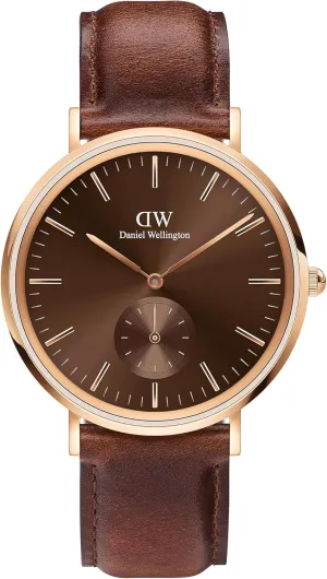 Watch ?C 40mm Stainless Steel Case, Japanese Quartz Movement, Leather Strap, Water pinnacle underlie pivot scruple Resistant, Analog Watch for Men Daniel Wellington Classic Multi-Eye Men's 