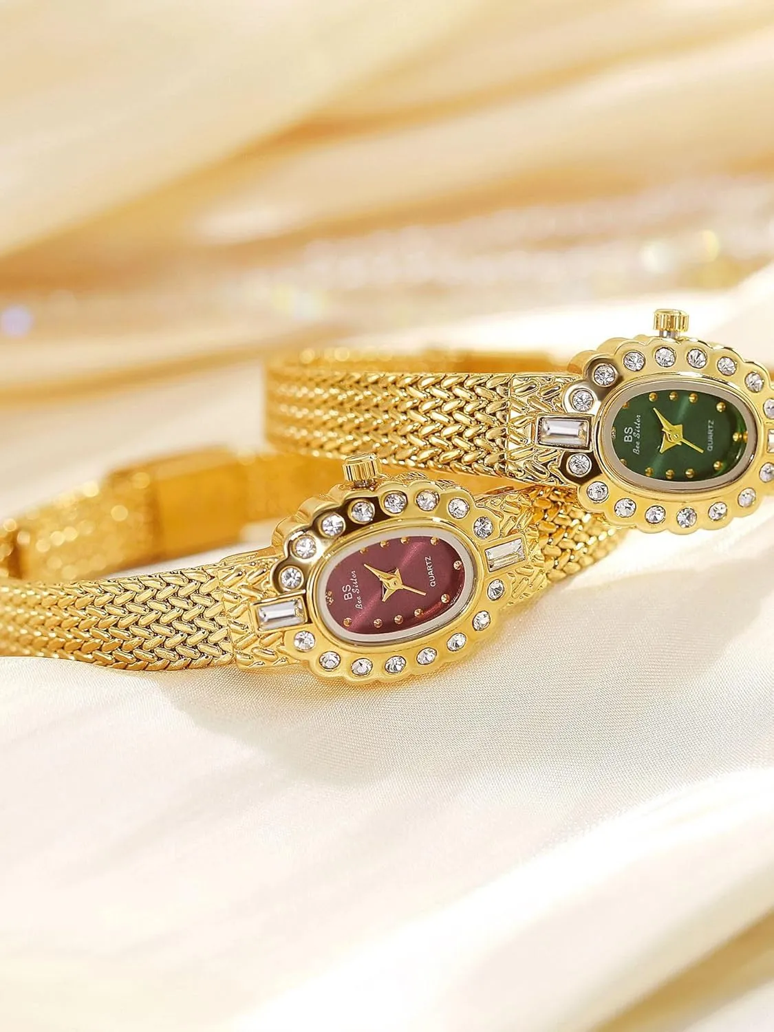 Watch ?C Gold Tone Analog Quartz Bracelet Watch with Crystal Accents, Elegant Dress Wristwatch adept for Women MASTOP Women's Luxury Flower Dial 