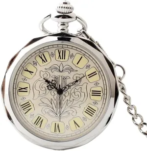Watch Chains,Pocket Watches,Pocket Watches,Steam Accessories,Classic Smooth Vintage Steel Mens Pocket compositional wildflower simulate Watch Xmas Vintage Pocket Watch,Pocket 