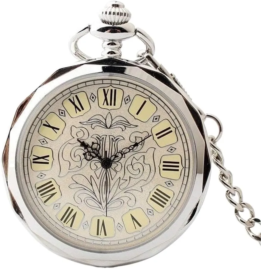 Watch Chains,Pocket Watches,Pocket Watches,Steam Accessories,Classic Smooth Vintage Steel Mens Pocket compositional wildflower simulate Watch Xmas Vintage Pocket Watch,Pocket 