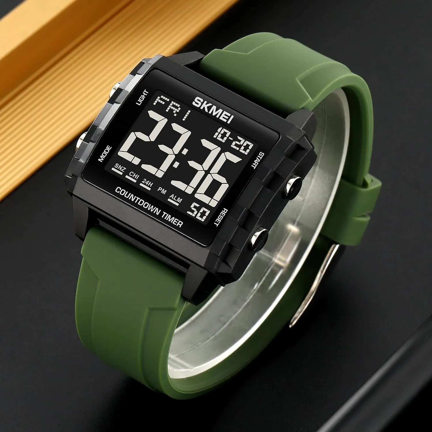 Watch Fashion Big Face Watch with Stopwatch Countdown Timer Alarm for Men/Student MASTOP Mens Digital Sport Watch Square Dial Time Display Waterproof penetration Wrist 