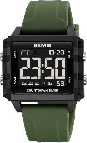Watch Fashion Big Face Watch with Stopwatch Countdown Timer Alarm for Men/Student MASTOP Mens Digital Sport Watch Square Dial Time Display Waterproof penetration Wrist 