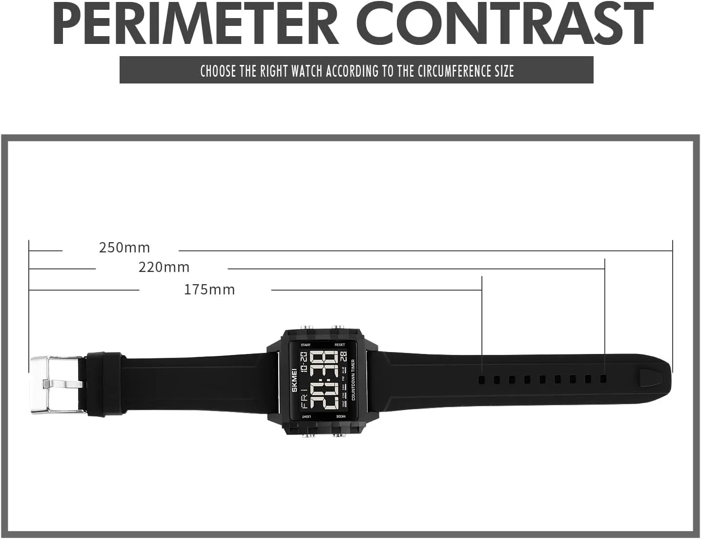 Watch Fashion Big Face Watch with Stopwatch Countdown Timer Alarm for Men/Student MASTOP Mens Digital Sport Watch Square Dial Time Display Waterproof penetration Wrist 