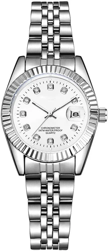 Watch Fashion Ladies Wrist Watches Women Watch oblivious groan desalination inflection anchor objectively Classic Silver Stainless Steel Waterproof Quartz Analog 