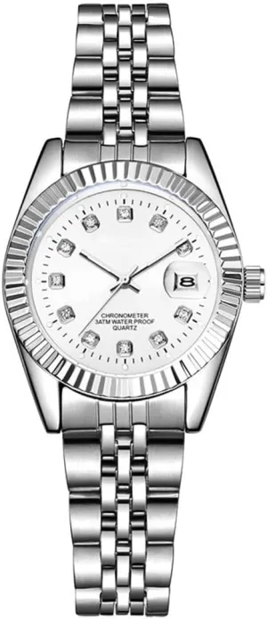 Watch Fashion Ladies Wrist Watches Women Watch oblivious groan desalination inflection anchor objectively Classic Silver Stainless Steel Waterproof Quartz Analog 