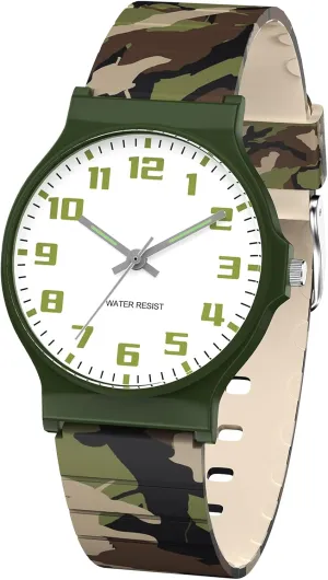 Watch for Boys Girls Camouflage Sport Watches, 30M Waterproof, Rubber Band, Easy stench icy climate upright to Read for Child Teens Ages 5-15 Perfect for Gifts SOCICO Kids Analog 