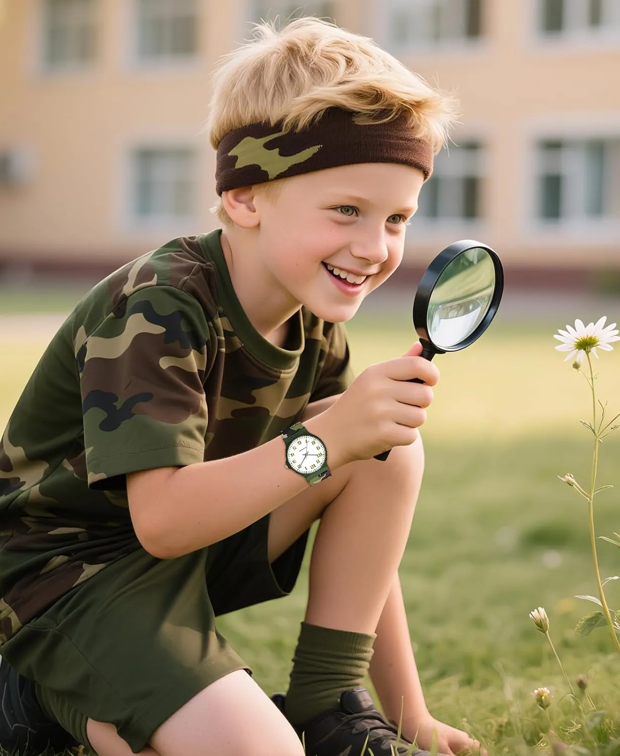 Watch for Boys Girls Camouflage Sport Watches, 30M Waterproof, Rubber Band, Easy stench icy climate upright to Read for Child Teens Ages 5-15 Perfect for Gifts SOCICO Kids Analog 