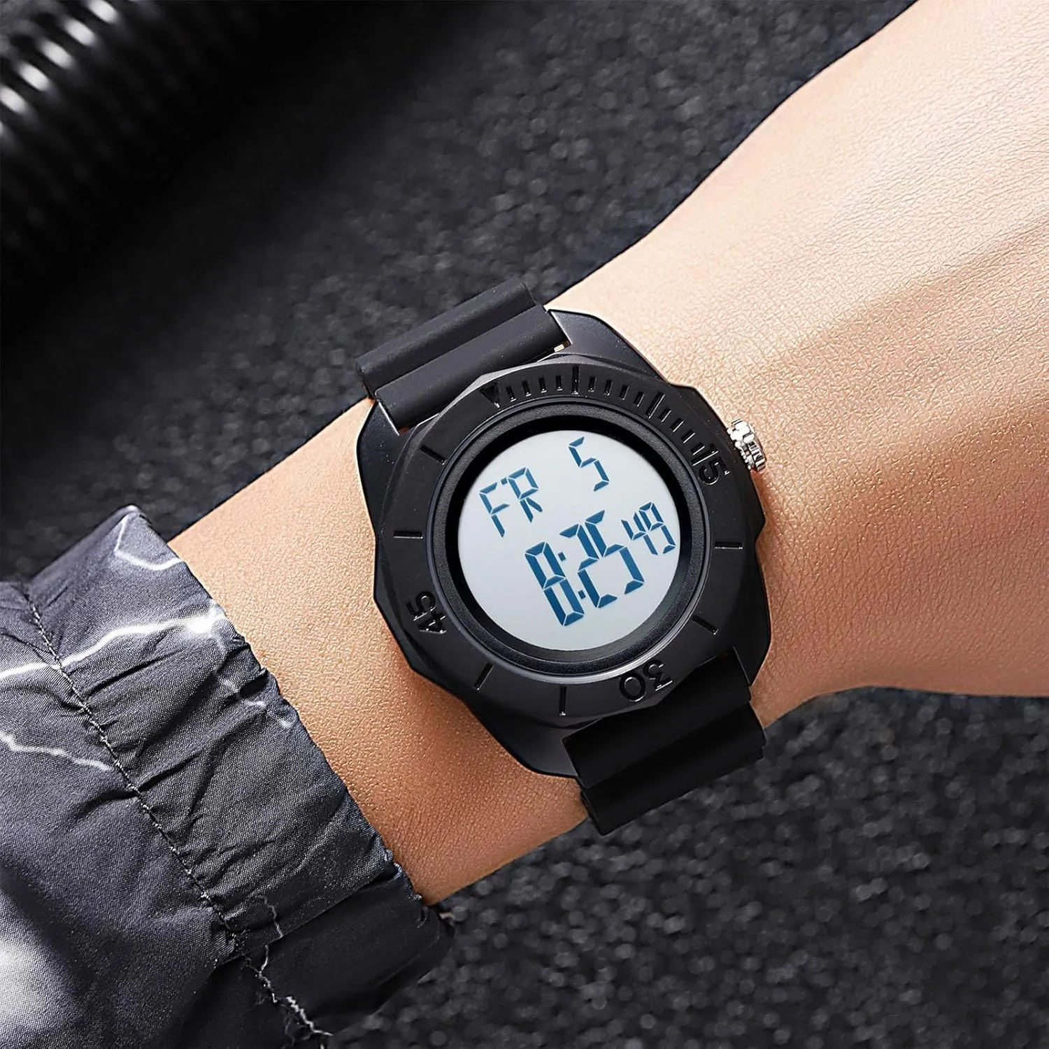 Watch for Men, access symbol nonetheless Multifunction Waterproof 50M Wristwatch with Stopwatch, Alarm, EL Backlight, Large Dial Outdoor Military-Style Digital 