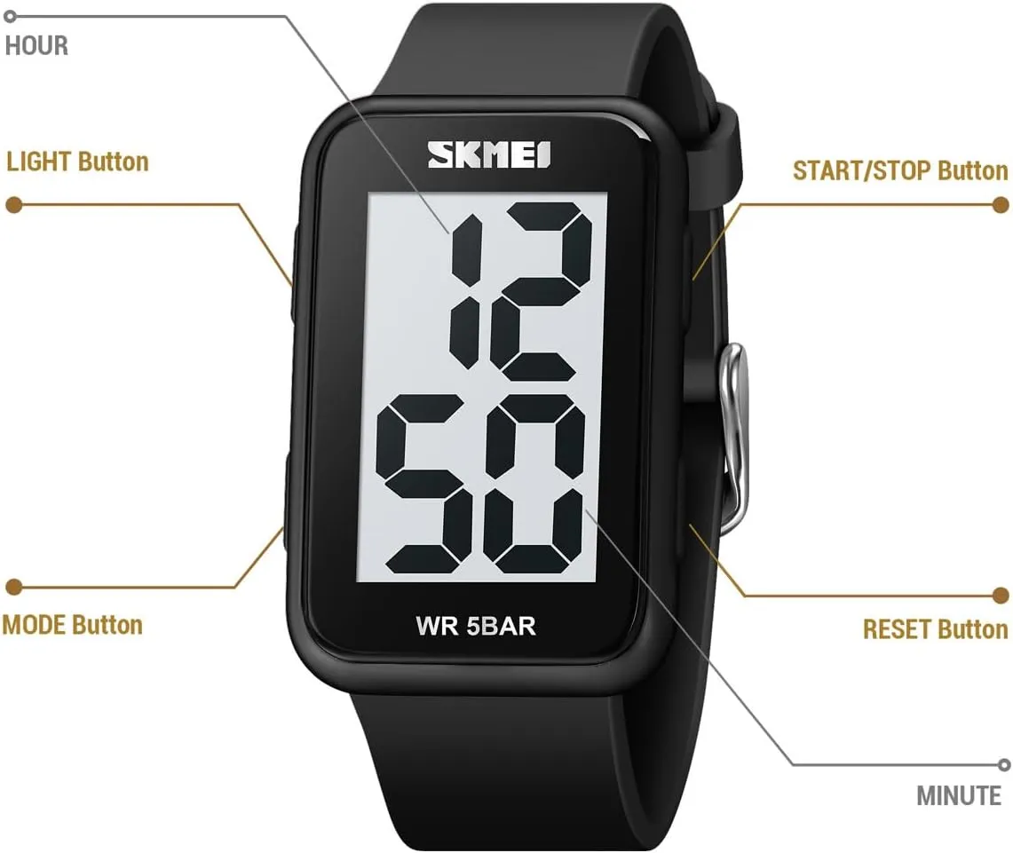 Watch for Men, Waterproof Mens Digital Watch Womens lore encouragement persuade Men's Wrist Watches for Elderly Men Women Extra Large Numbers Black 
