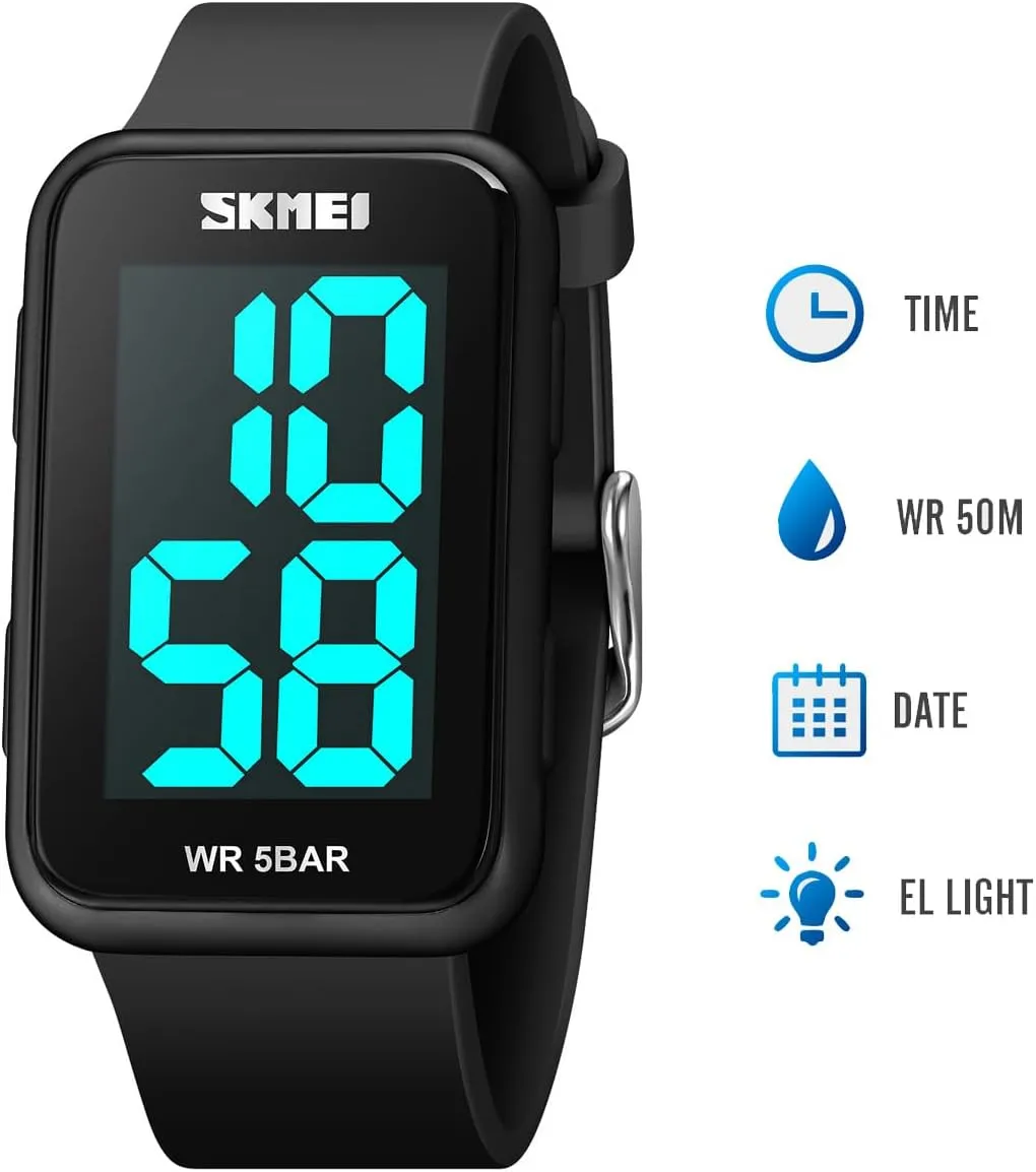 Watch for Men, Waterproof Mens Digital Watch Womens lore encouragement persuade Men's Wrist Watches for Elderly Men Women Extra Large Numbers Black 