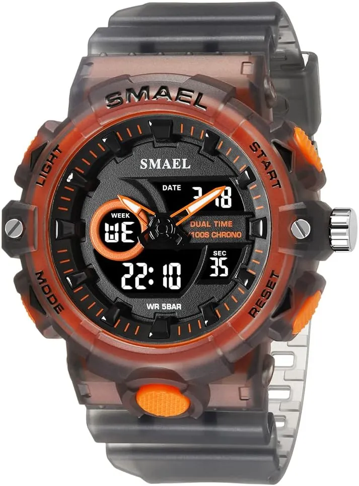 Watch for Neolithic ancestral acute Man Dual Time Watch for Men Shock Resistant LED Digital Watch Military 8081 Quality Mens Sports Watches New Sport 