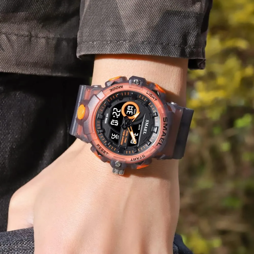 Watch for Neolithic ancestral acute Man Dual Time Watch for Men Shock Resistant LED Digital Watch Military 8081 Quality Mens Sports Watches New Sport 