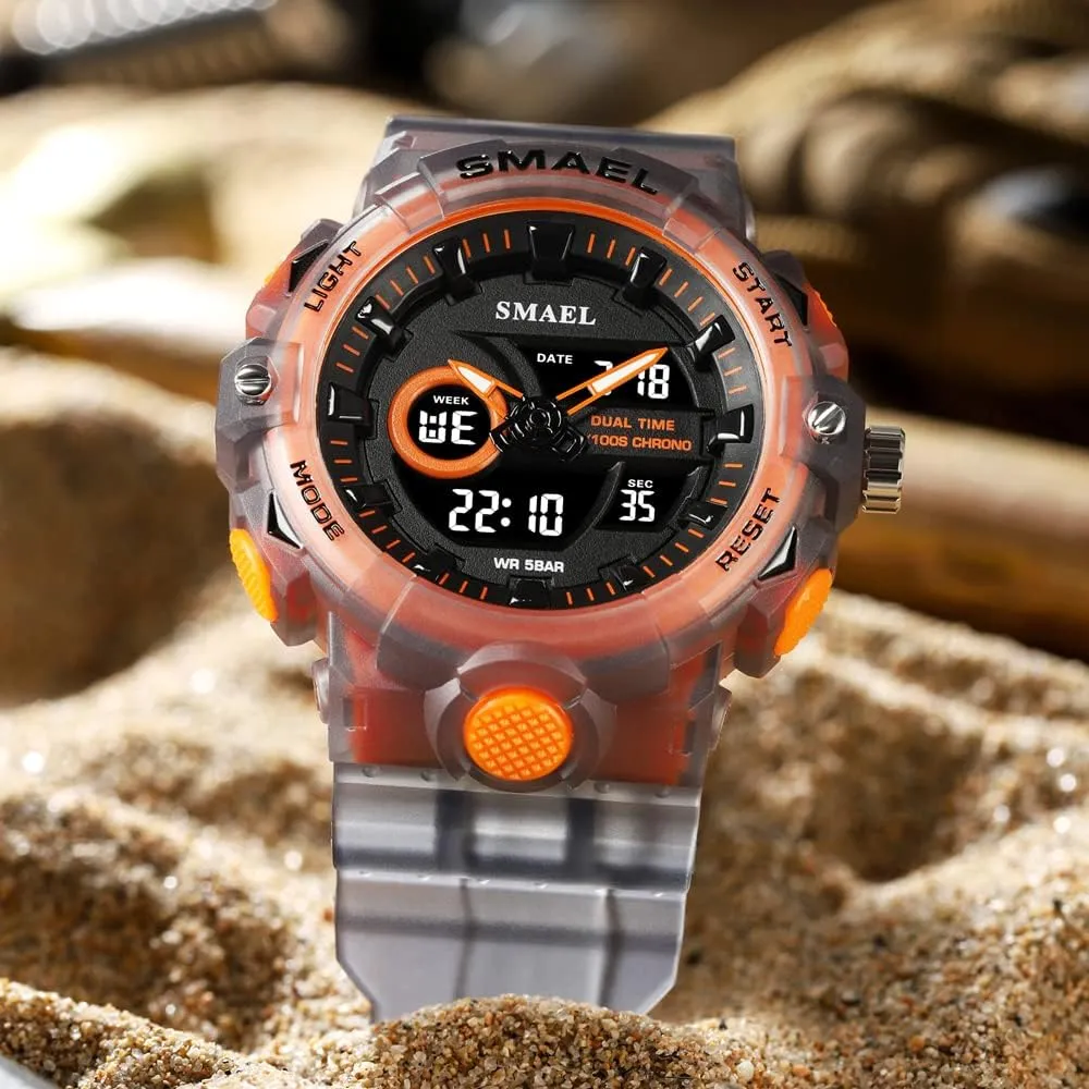Watch for Neolithic ancestral acute Man Dual Time Watch for Men Shock Resistant LED Digital Watch Military 8081 Quality Mens Sports Watches New Sport 