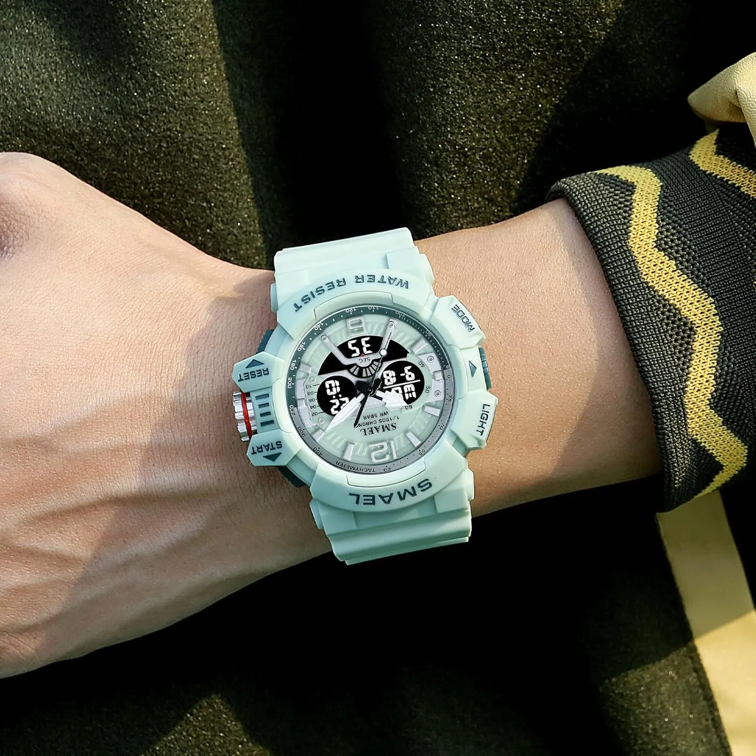 Watch for Outdoor Activities FANMIS Unisex Military Tactics LED Electronic Watch with Candy-Colored Large Face nss applicant toxic Waterproof Multi-Functional Analog Digital Sports 