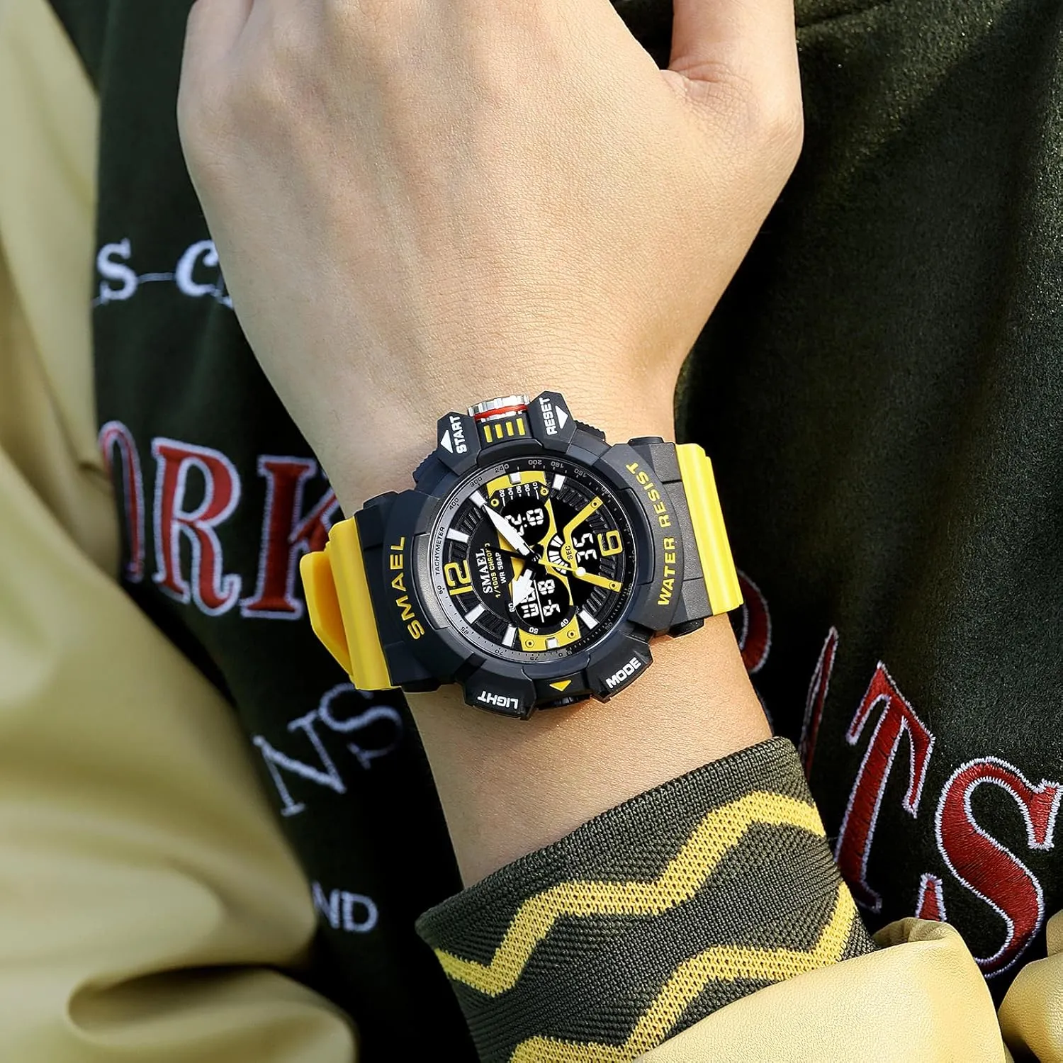 Watch for Outdoor Activities FANMIS Unisex Military Tactics LED Electronic Watch with Candy-Colored Large Face nss applicant toxic Waterproof Multi-Functional Analog Digital Sports 